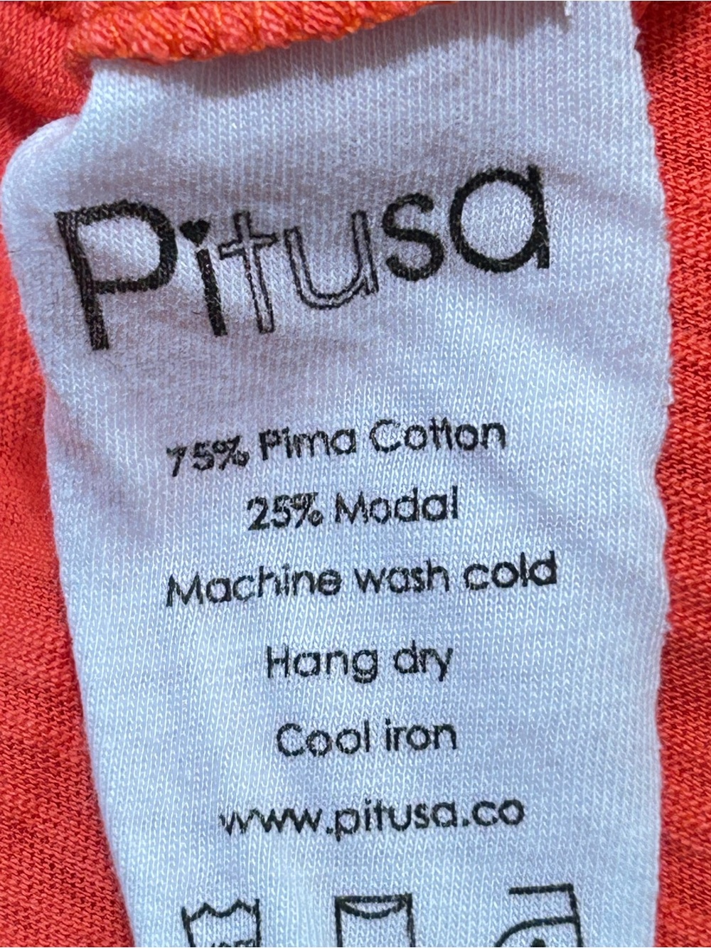 Pitusa Inca Pima Cotton Modal Beach Dress Coverup Orange Petite - Picture 9 of 10